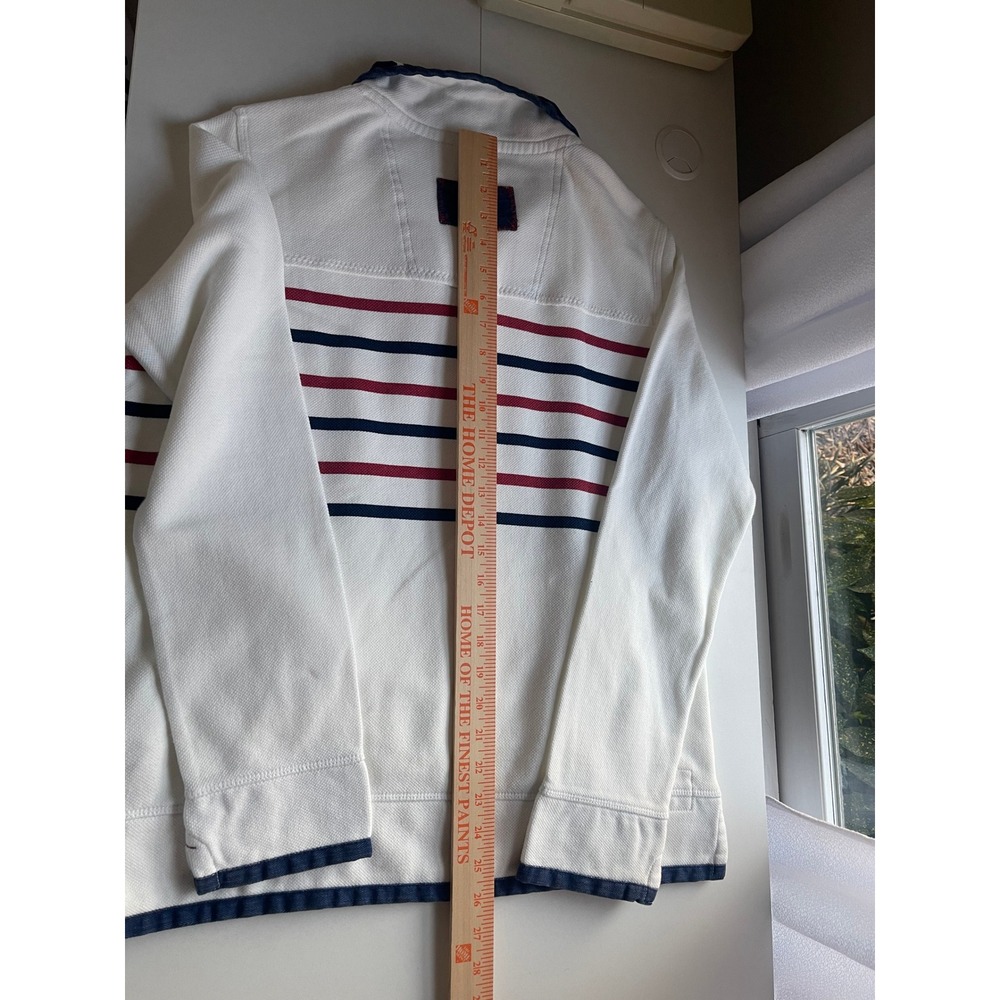 FatFace The Airlie Womens Patriotic‎ Ecru Quarter Zip Cotton Pique USA Flag M - Picture 11 of 11